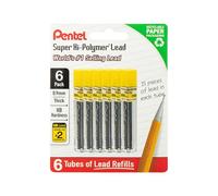 Pentel Recharges de plomb Super Hi-Polymer 0,9 mm, HB, 90 pièces (15 pièces par tube, 6 tubes)
