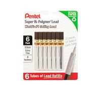 Pentel Recharges de plomb Super Hi-Polymère, 0,3 mm, H, 72 pièces (12 pièces par tube, 6 tubes)