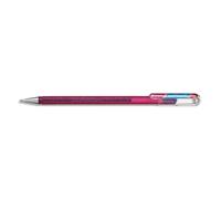PENTEL Roller DualMetallic encre gel. Pointe large 1 mm. Coloris Rose + Bleu métallique