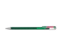 PENTEL Roller DualMetallic encre gel. Pointe large 1 mm. Coloris Vert + Rouge métallique