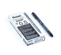 Pentel S20P Pointliner Lot de 12 feutres de dessin techniques à encre pigmentée pointe fine 0,5 mm Noir