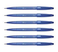 Pentel SES15 Brosse Sign Pen marqueur pointe fibre flexible couleurs fluo 6 pcs