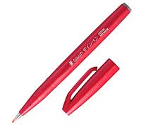 Pentel stylo feutre Sign Pen SES15, rouge pointe de pinceau flexible