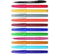 Pentel SES15C Brush Sign Pen marqueur pointe flexible 12 couleurs