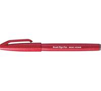 Pentel SES15C Brush Sign Pen Touch Feutres pinceaux à pointe souple encre aquarellable Rouge - Lot de 10