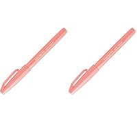 Pentel SES15C-F2X Brush Sign Pen Corail Orange Feutre, Pointe semblable à un pinceau (Lot de 2)