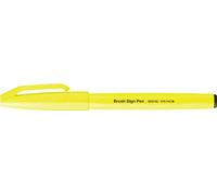 Pentel SES15C-FGX Lot de 10 stylos à pointe pinceau Jaune fluo