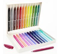 Pentel SES15C SES15C Lot de 24 stylos à pointe pinceau flexible Idéal pour les débutants et les professionnels Graphiques Illustrations calligraphie Coffret cadeau