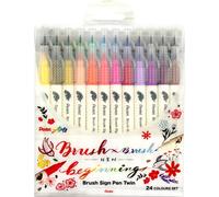 Pentel SESW30C-24 PentelArts BrushSignPen stylo pinceau Twin, set de 24 pièces