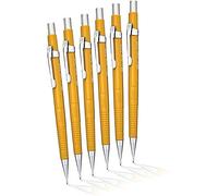 Pentel Sharp automatique Dessin Crayon, 0,9 mm, Jaune, Lot de 6