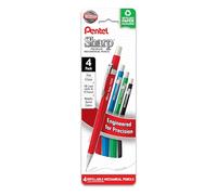 Pentel Sharp Lot de 4 porte-mines métalliques (0,5 mm), ligne fine, corps de couleurs assorties, (P205MPF4M)