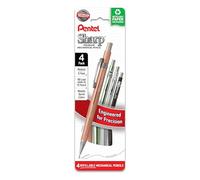Pentel Sharp Lot de 4 porte-mines métalliques (0,7 mm), ligne moyenne, corps de couleurs assorties, (P207MPF4M)