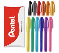 Pentel Sign Pen S520 Lot de 12 marqueurs à pointe fine en fibre - Pointe de 2 mm, ligne de 1 mm - Dans un emballage d'oreiller