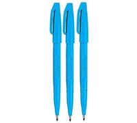 Pentel Sign Pen S520 Lot de 3 marqueurs à pointe fine Bleu ciel 2 mm Largeur de trait 1 mm