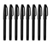 Pentel Sign Pen S520 Lot de 8 marqueurs à pointe fine en fibre Noir 2 mm Largeur de trait 1 mm
