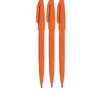 Pentel Sign Pen S520 original Orange Couleur Marqueurs pointe fibre fine 2 mm pointe 1 mm Line largeur (Lot de 3)