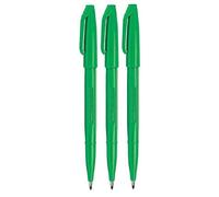Pentel Sign Pen S520 original vert Couleur Marqueurs pointe fibre fine 2 mm pointe 1 mm Line largeur (Lot de 3)