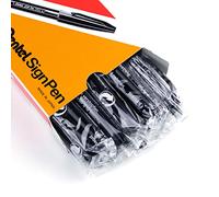 Pentel® Sign Pens®, pointe fine, 2,0 mm, corps noir, encre noire, lot de 12 stylos