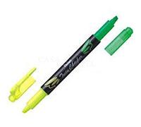 Pentel SLW8-GK TWIN CHECKER Surligneur à 2 pointes Jaune/vert