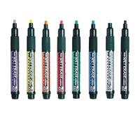 Pentel SMW26 Lot de 8 marqueurs à craie effaçable à l'eau Pointe biseautée 1,5-4 mm 1 de chaque couleur