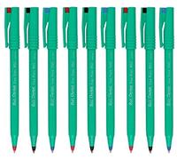 Pentel Stylo à bille Assortiment de couleurs R50 Stylo roller Stylos pointe 0,8 mm et pointe fine 0,4 mm largeur de la ligne : 77% recyclé (3 de chaque couleur - Noir Bleu Rouge - 9 stylos)