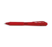 Pentel Stylo Bille Wow Rétractable, Pointe Large, Grip Caoutchouc, Encre Rouge