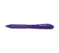 Pentel Stylo Bille Wow Rétractable, Pointe Large, Grip Caoutchouc, Encre Violette