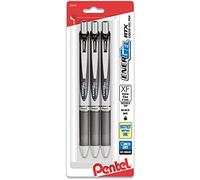 Pentel Stylo rétractable EnerGel Deluxe RTX - A gel liquide Lot de 3 0.3mm Needle Noir