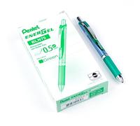 Pentel Stylo rétractable EnerGel Deluxe RTX - A gel liquide Pack de 12 0.5mm Needle Green