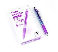 Pentel Stylo rétractable EnerGel Deluxe RTX - A gel liquide Pack de 12 0.5mm Needle violet