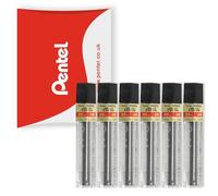 Pentel Super Hi-Polymer Lot de 6 mines de rechange pour porte-mines automatiques et mécaniques dans un emballage d'oreiller (0,5 mm 4B)