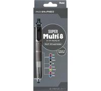 Pentel Super Multi 8 Crayon multicolore, XPH803ST, Stylo multifonctions 8-en-1 avec set de recharge et taille-crayon, Fabriqué au Japon