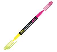 Pentel Surligneur TWIN CHECKER 2 pointes Jaune/Rose
