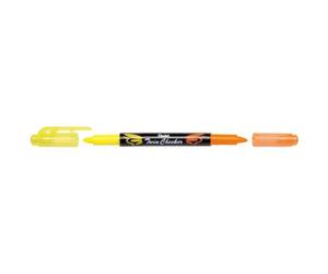 Pentel surligneur "TWIN CHECKER", 2 pointes, jaune / rose