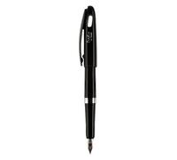 Pentel Stylo plume Tradio – plume médium en irridium, encre bleue effaçable – noir