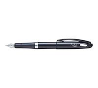 Pentel Stylo plume Tradio – plume médium en irridium, encre bleue effaçable – noir