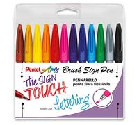 Pentel Trousse 12 Sign Pen Brush couleurs assorties