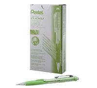 Pentel - Porte-mines Twist-Erase Click PD277TK - Lot de 12, 0,7 mm, corps transparent, vert citron