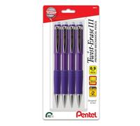 Pentel Twist-Erase III QE519BP4V Lot de 4 porte-mines (0,9 mm), ligne grasse, corps violet, lot de 4