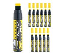 Pentel Weterase Lot de 12 Marqueurs pour Vitre Encre Jaune Corps Jaune