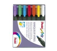 Pentel - Weterase - Marqueur craie pour vitre et surface lisse - Blanc/Jaune/Orange/Vert/Rouge/Bleu/Violet