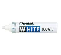 Pentel White Marker, Large Chisel tip, 1 Blister Card with 1 Marker 1 Wide, beve