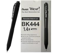 Pentel Wow! Lot de 12 stylos à bille rétractables ultra lisses (1,4 mm) avec corps triangulaire, encre noire