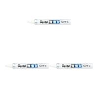 Pentel X100W-M Marqueur peinture Indélébile à Pointe conique moyenne Blanc (Lot de 3)