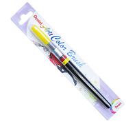 Pentel Color Brush - Pincel recargable, color amarillo