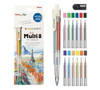 Pentel XPH804ST Art Multi 8, 8 mines de couleur, avec kit de recharge