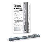 Pentel ZE22A Lot de 12 gommes rétractables Noir