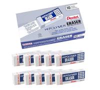 Pentel ZEH-10PC10 Lot de 10 Erasers Hi-Polymer Block Eraser Blanc Taille L