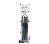 PentelArts Stylo de calligraphie Sign Pen Brush noir Set de 3 pièces