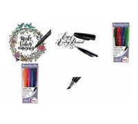 Pentel SES15-4COL - Estuche rotulador punta pincel 4 colores fantasía, Azul